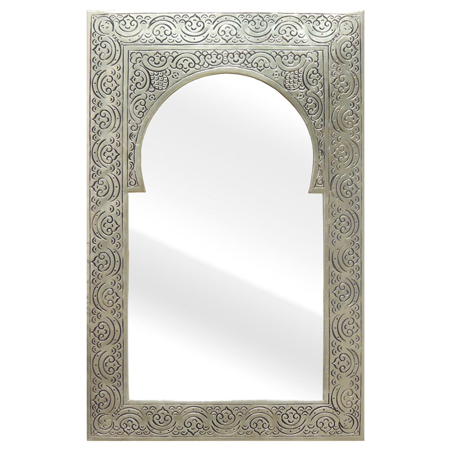 Wandspiegel aus versilbertem Messing | Orient Möbel