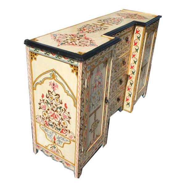 Sideboard Orientalisch Weiß bemalt | Orient Möbel