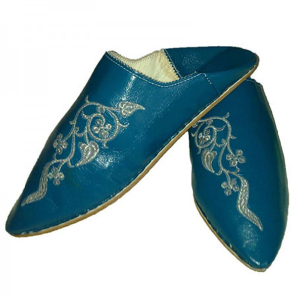 Orientalische Lederschuhe Türkis-Blau