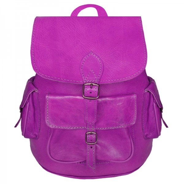 Marokkanischer Leder Rucksack Pink