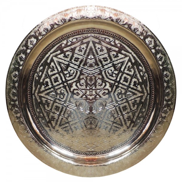 Orientalisches Teetablett versilbert 60 cm