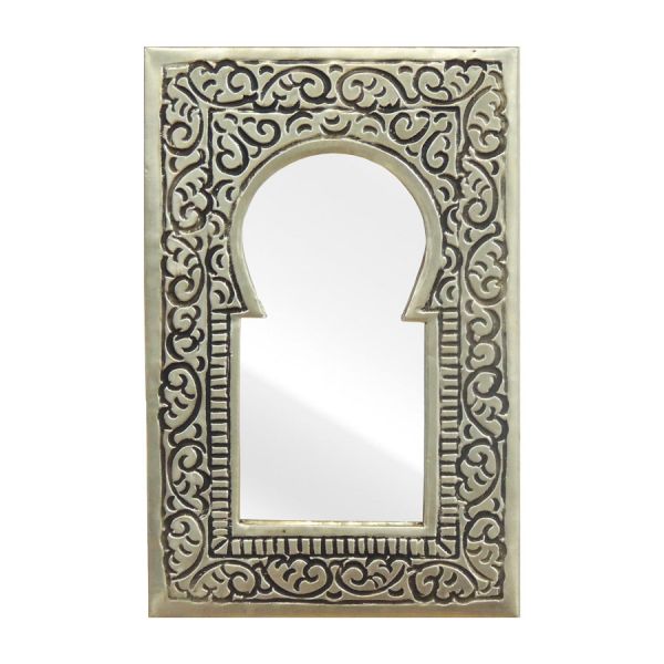 Orientalischer Messing Spiegel Silber