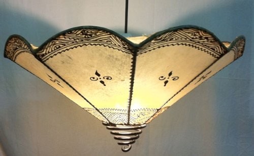 Marokkanische Deckenlampe aus Leder
