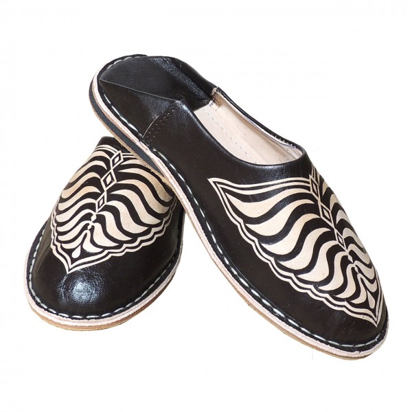 Marokkanische Leder Schuhe Zebra Braun