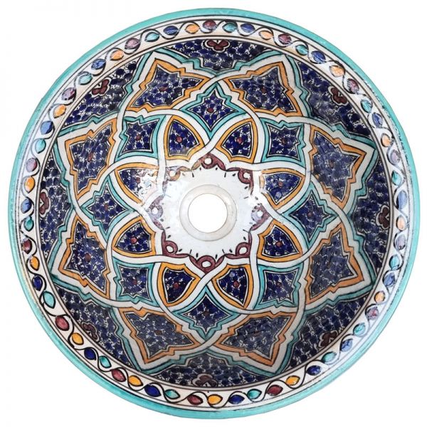 Marokkanische Keramik Waschschüssel Fes-13