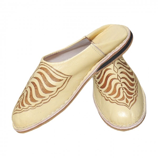 Orientalische Schuhe Zebra Creme-Weiß